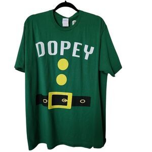 Port and Company Unisex "Dopey" Green Graphic T-Shirt Size XL
